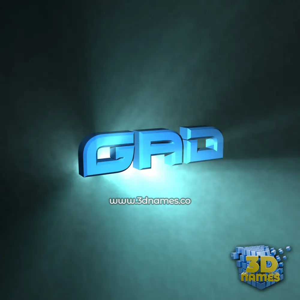 gad in Light Shine style - 3D name wallpaper