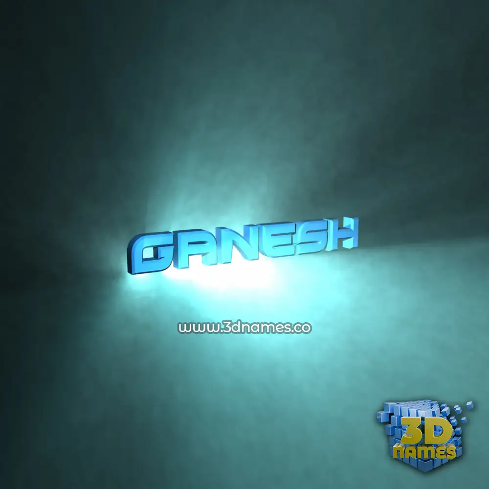 ganesh in Light Shine style - 3D name wallpaper