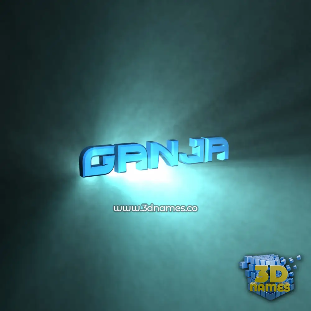 ganja in Light Shine style - 3D name wallpaper