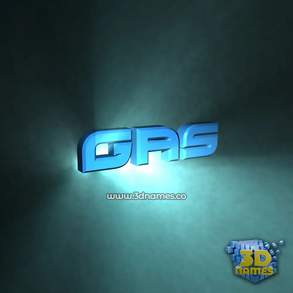 gas in Light Shine style - 3D name wallpaper