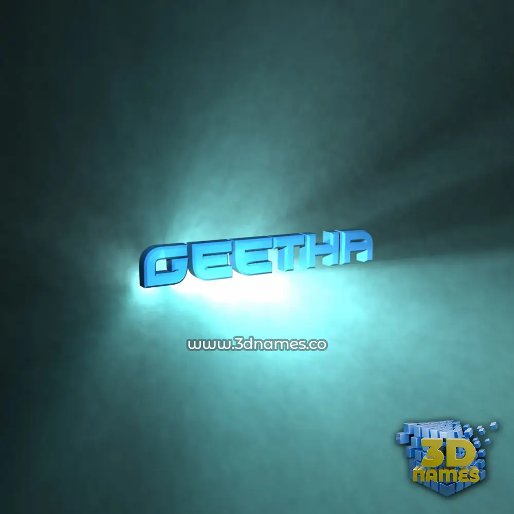 geetha in Light Shine style - 3D name wallpaper