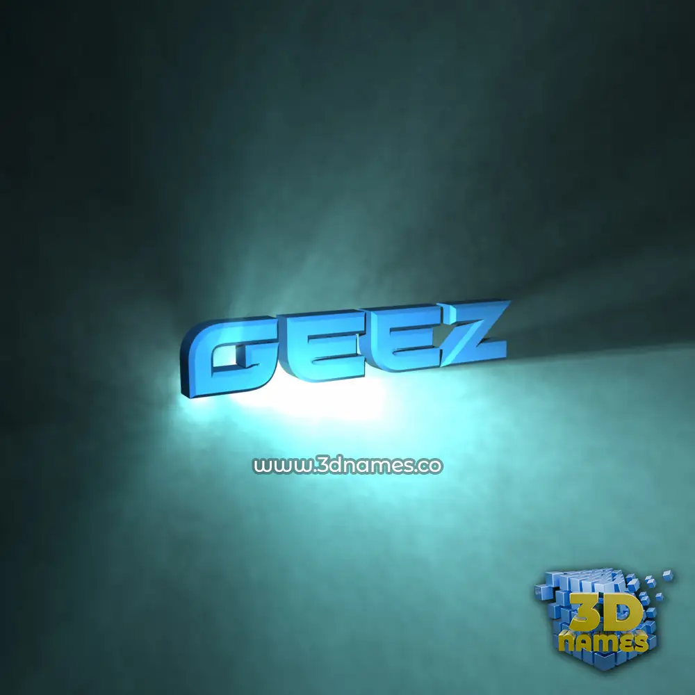 geez in Light Shine style - 3D name wallpaper