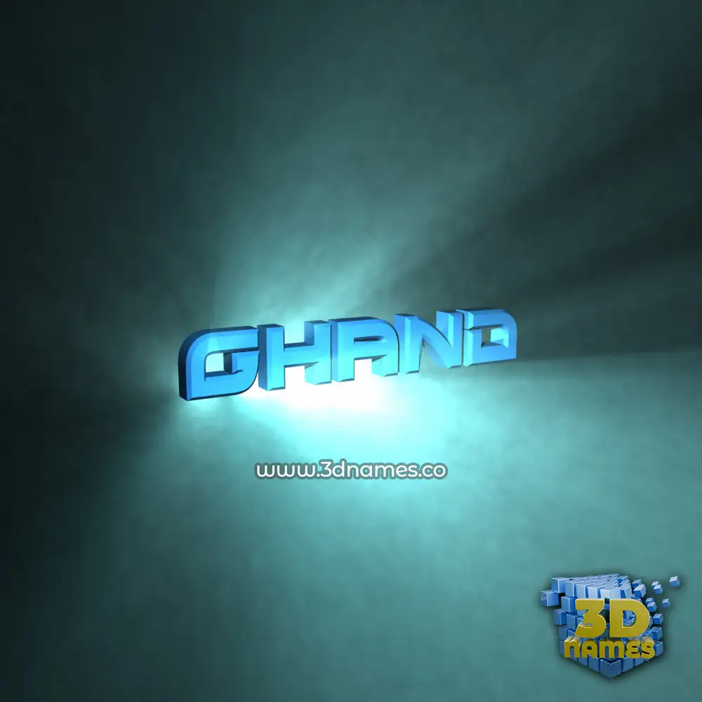 ghand in Light Shine style - 3D name wallpaper