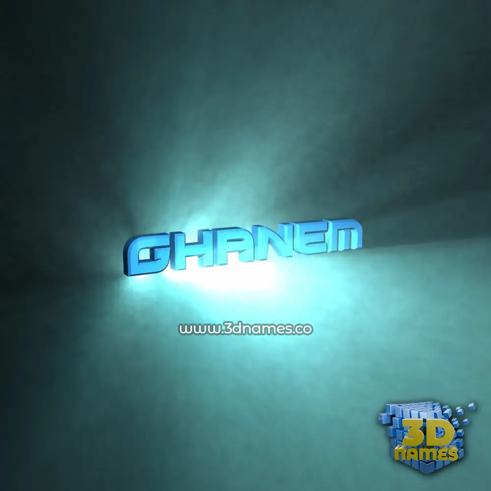 ghanem in Light Shine style - 3D name wallpaper
