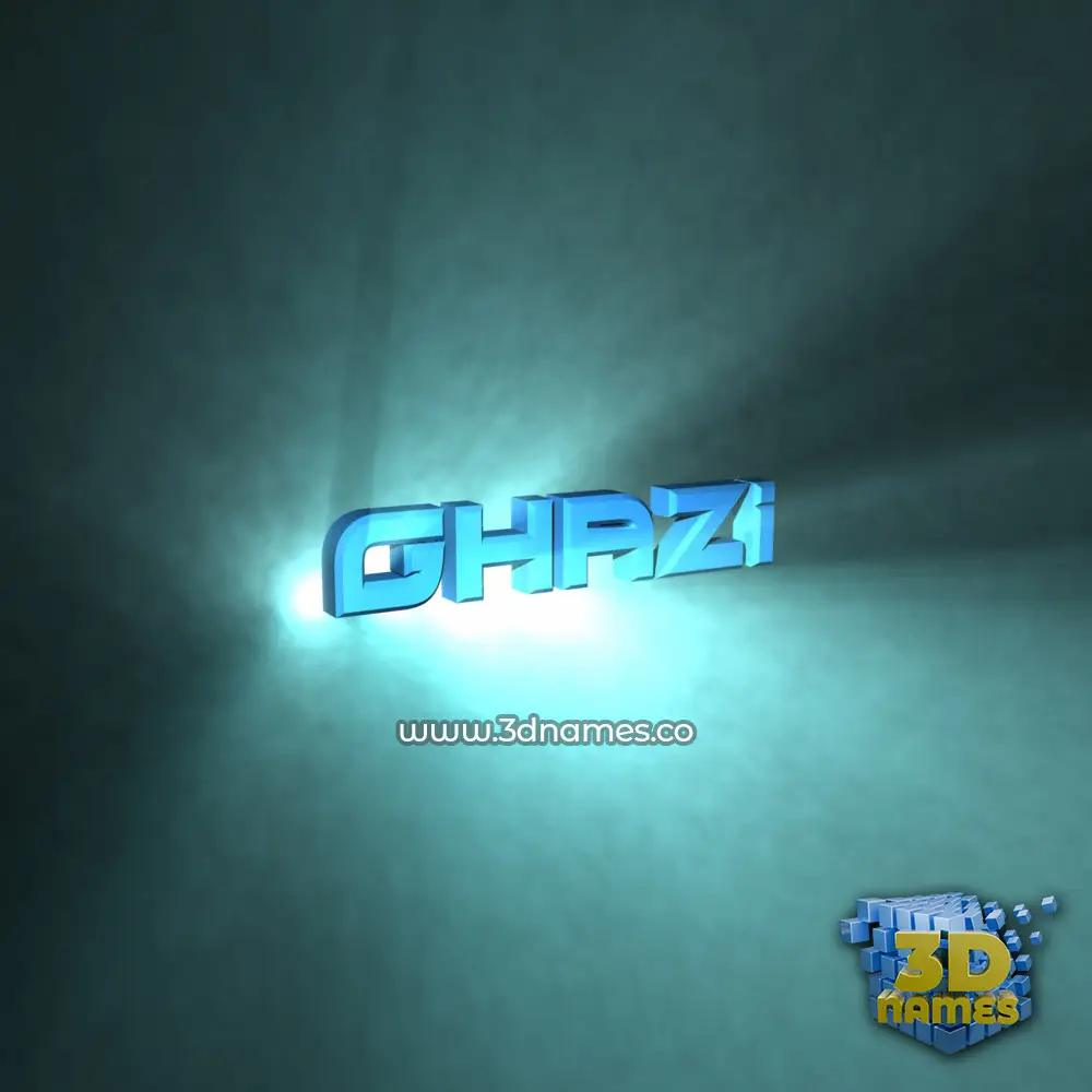 ghazi in Light Shine style - 3D name wallpaper