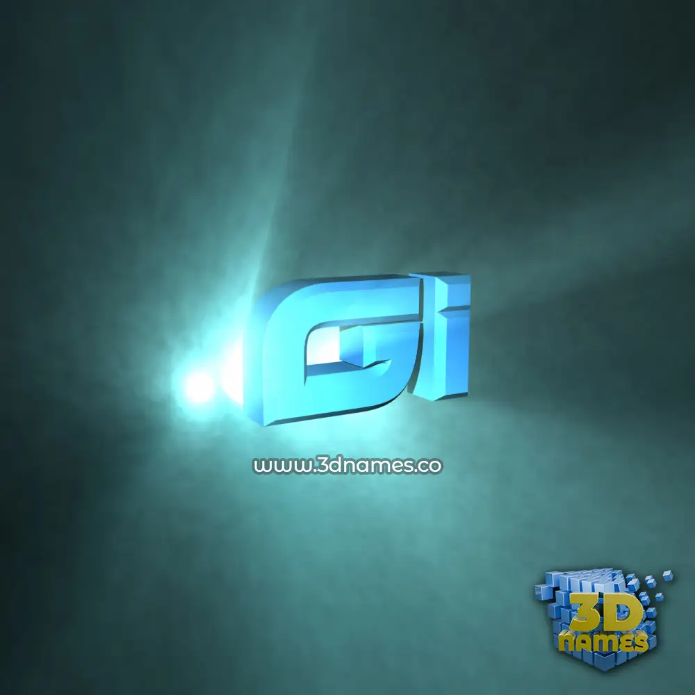 gi in Light Shine style - 3D name wallpaper