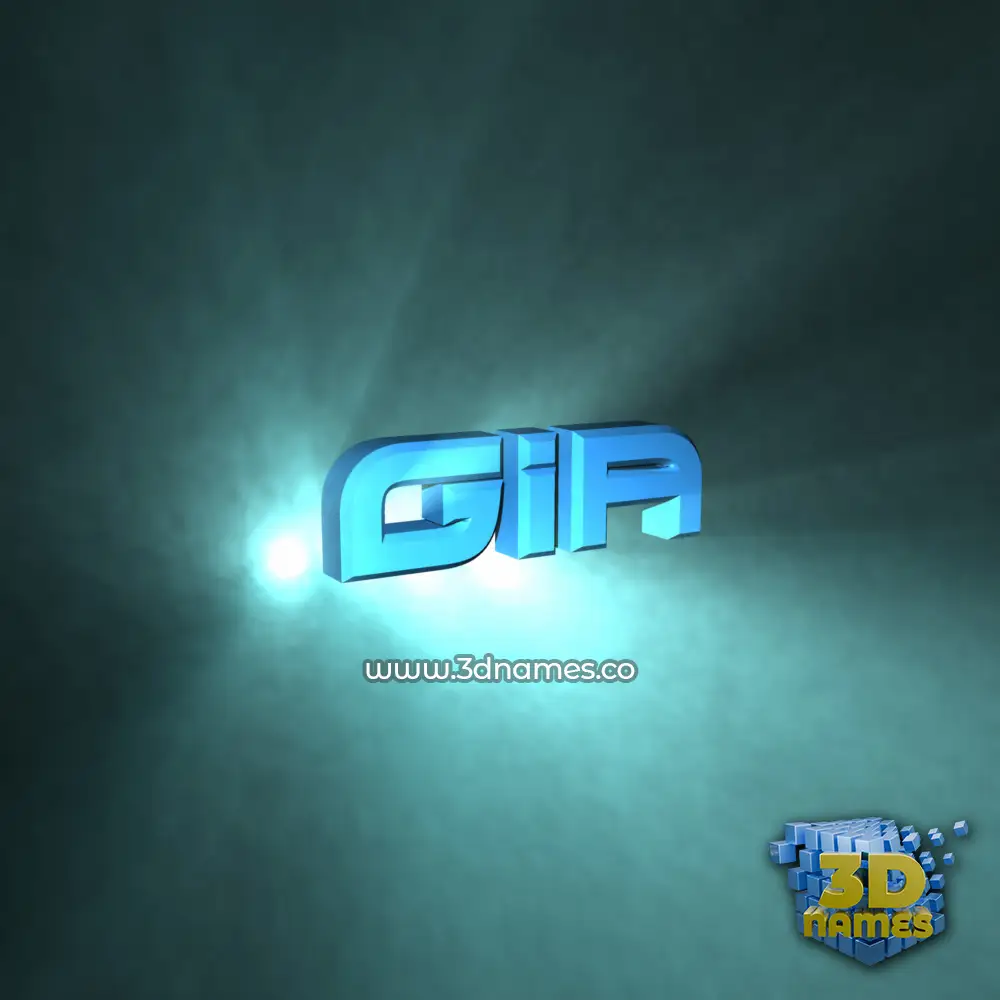 gia in Light Shine style - 3D name wallpaper