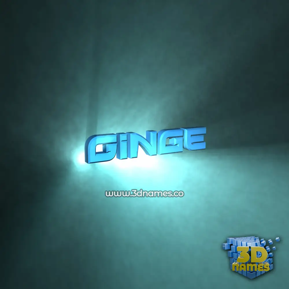 ginge in Light Shine style - 3D name wallpaper
