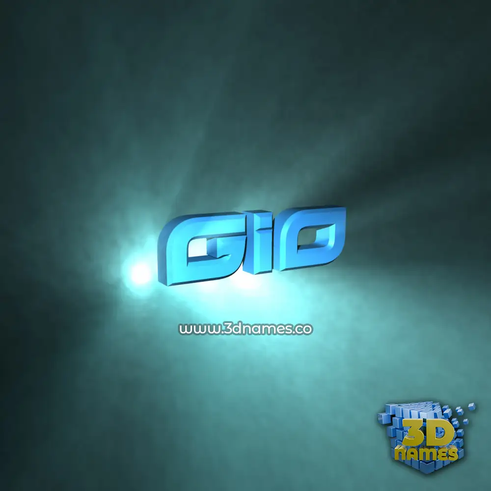 gio in Light Shine style - 3D name wallpaper