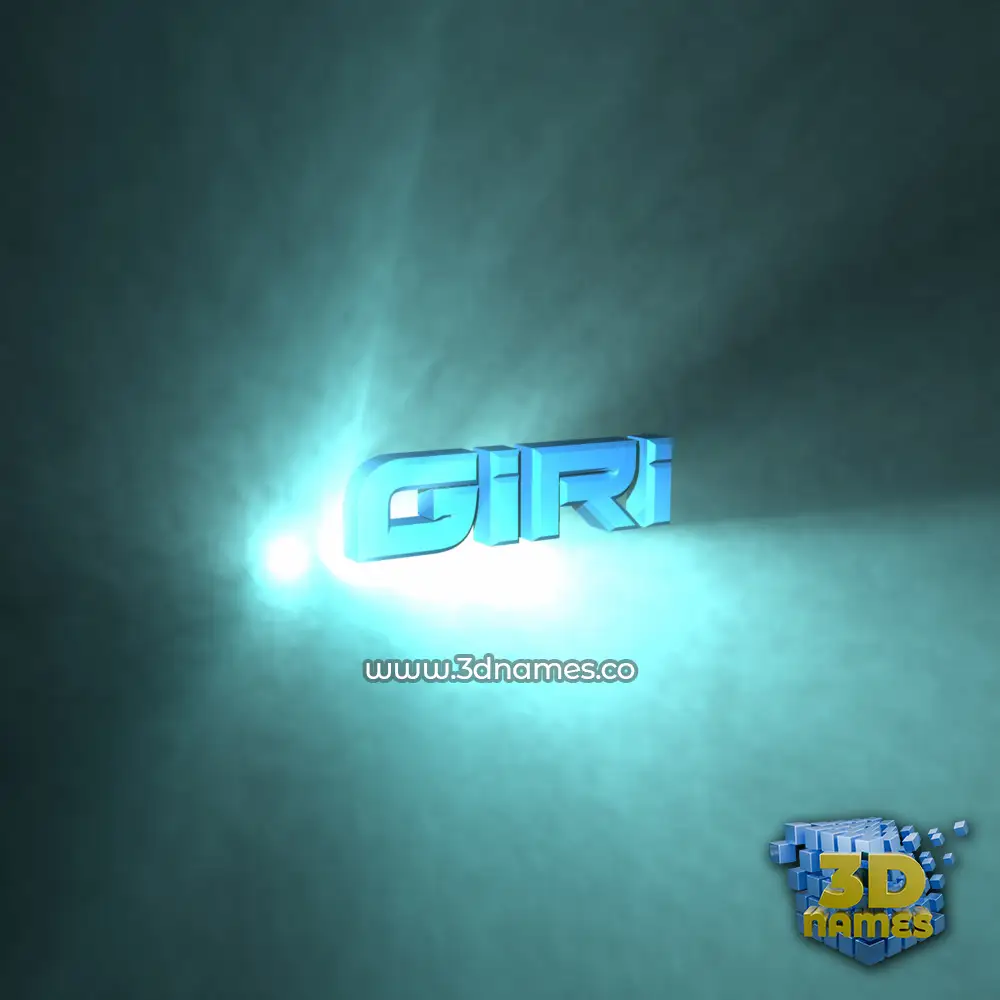 giri in Light Shine style - 3D name wallpaper
