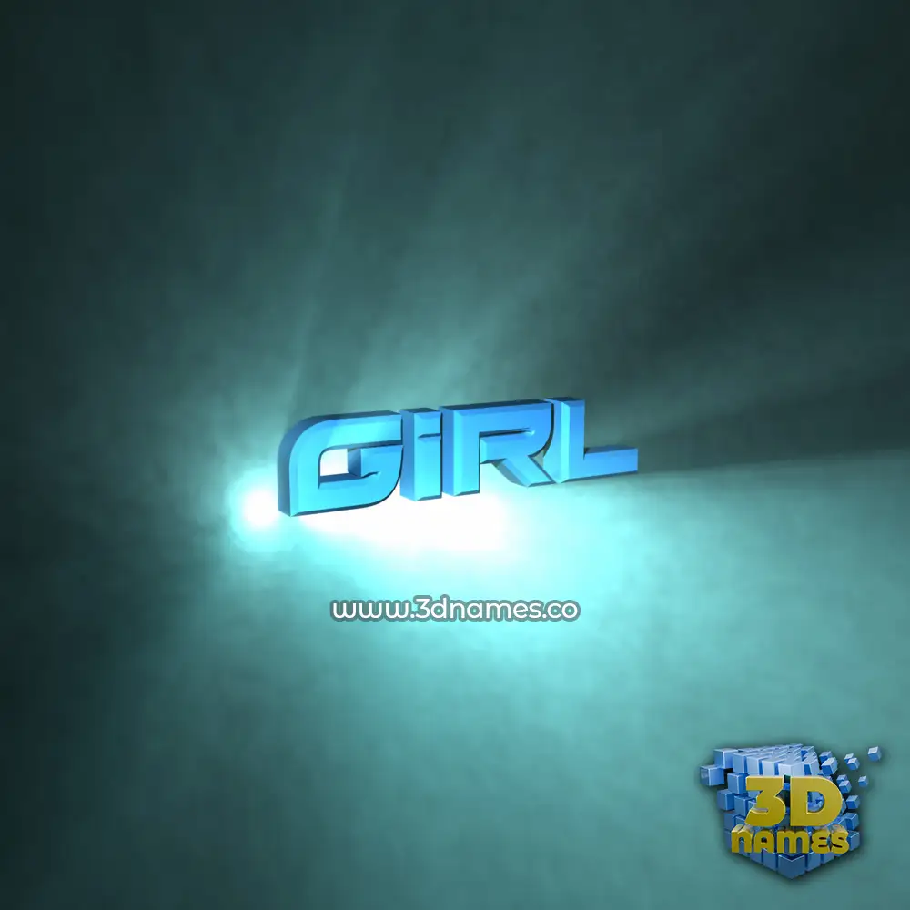 girl in Light Shine style - 3D name wallpaper
