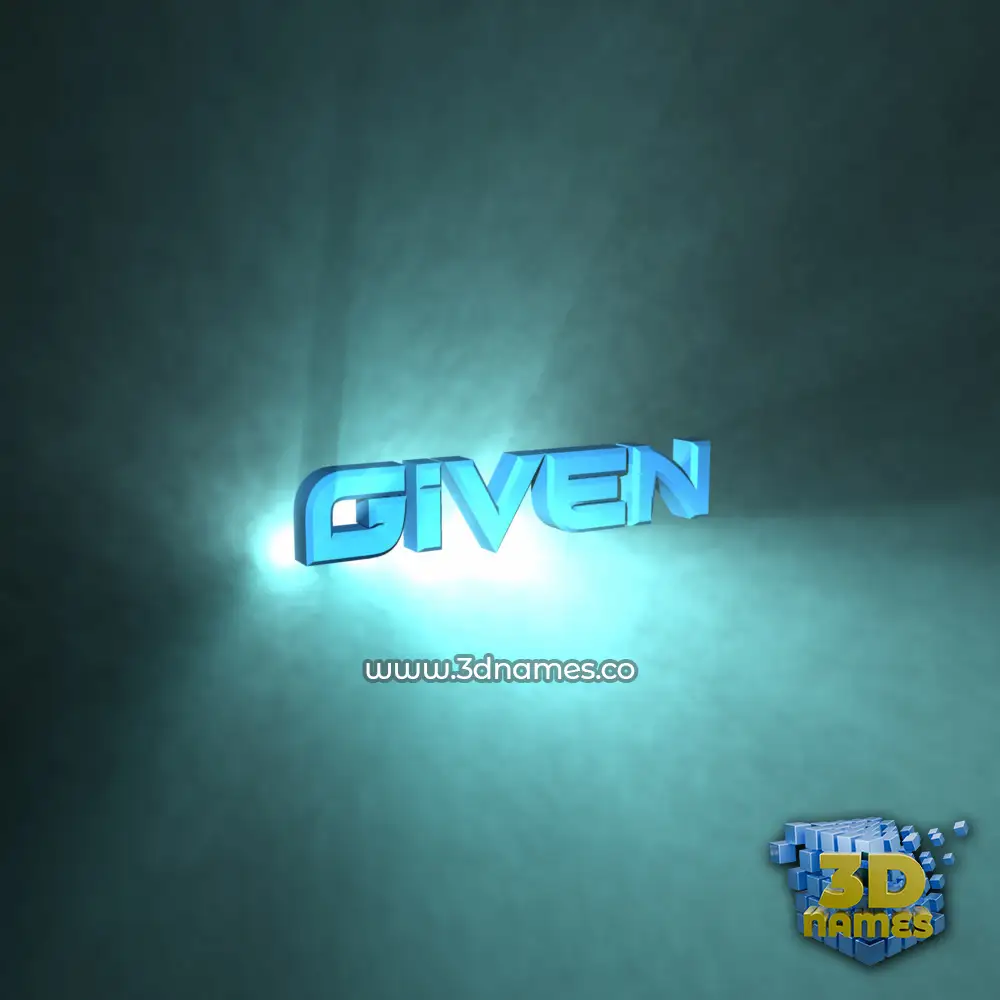 given in Light Shine style - 3D name wallpaper