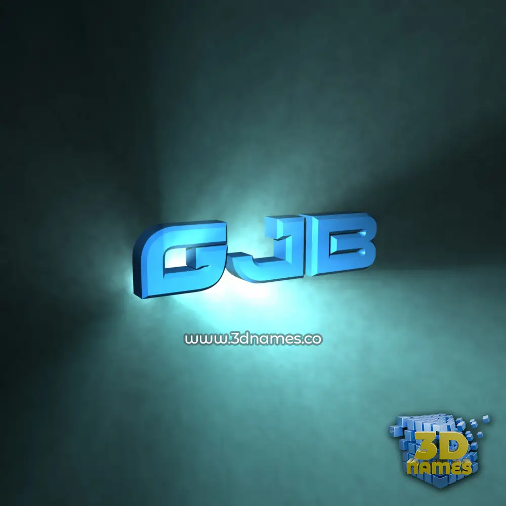 gjb in Light Shine style - 3D name wallpaper