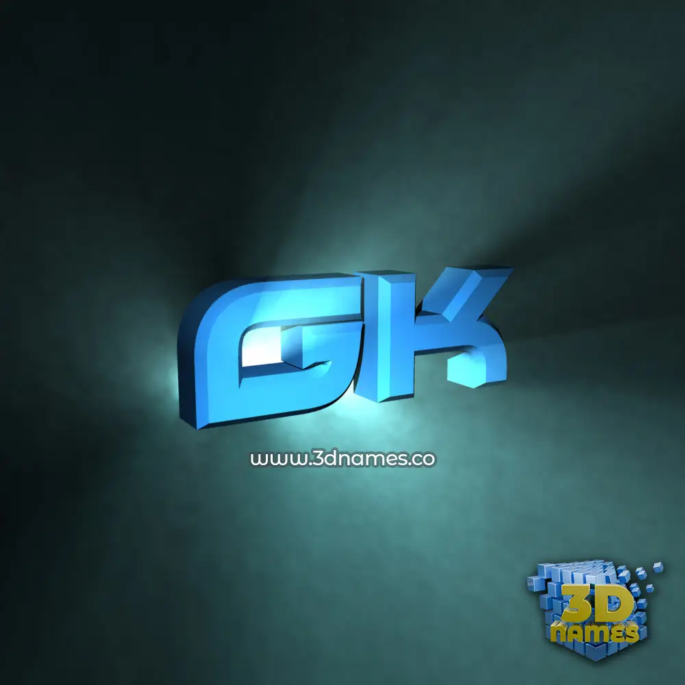 gk in Light Shine style - 3D name wallpaper