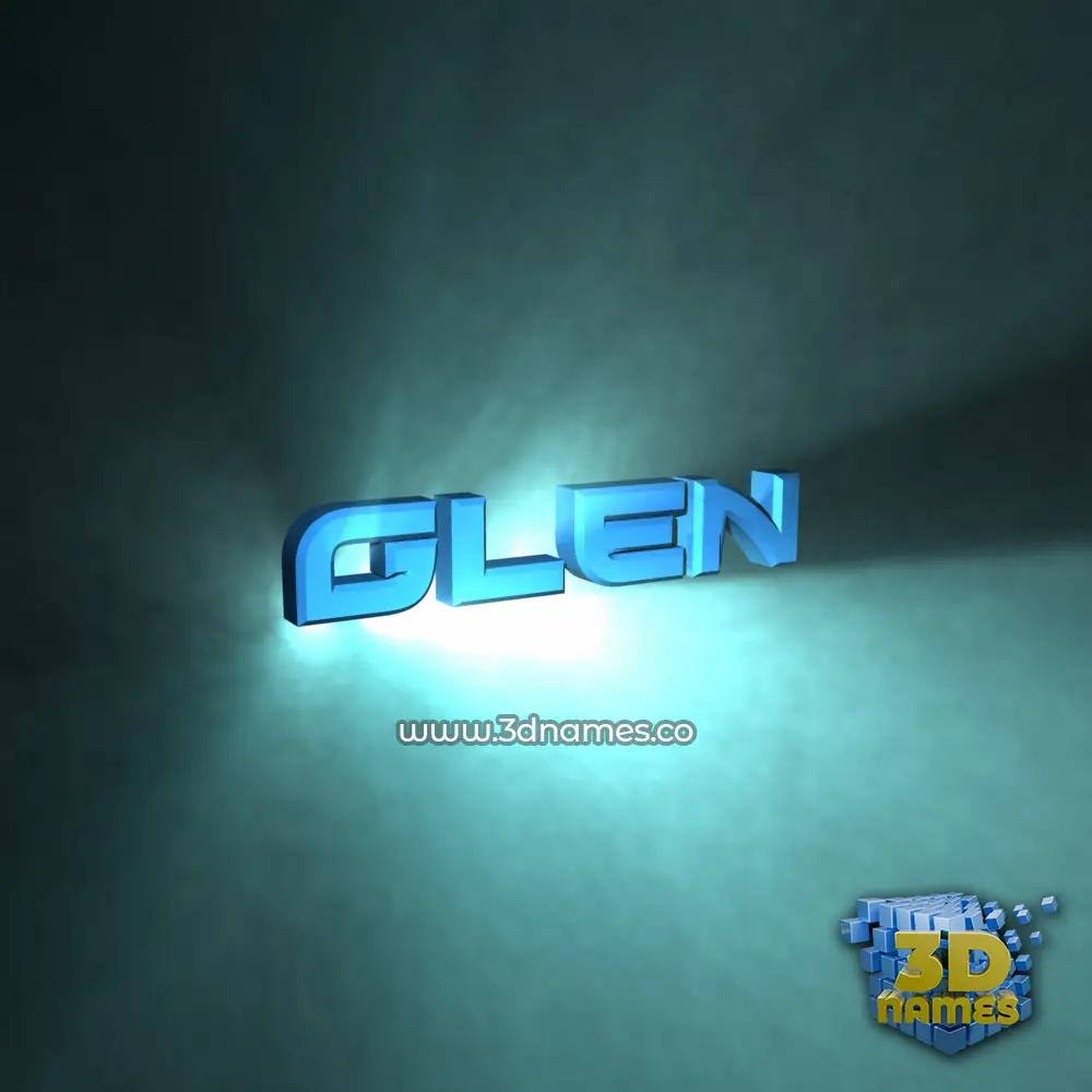 glen in Light Shine style - 3D name wallpaper