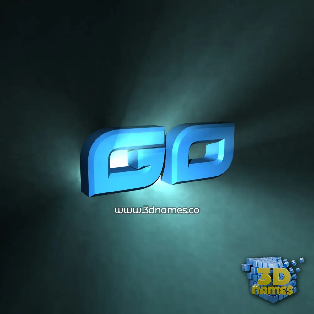 go in Light Shine style - 3D name wallpaper