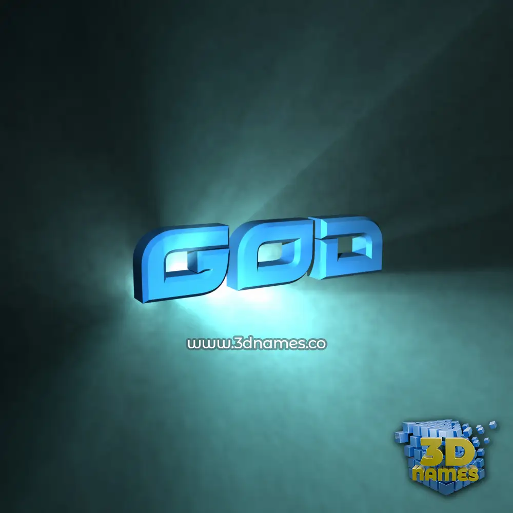 god in Light Shine style - 3D name wallpaper