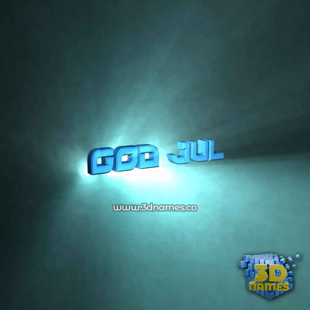 god jul in Light Shine style - 3D name wallpaper