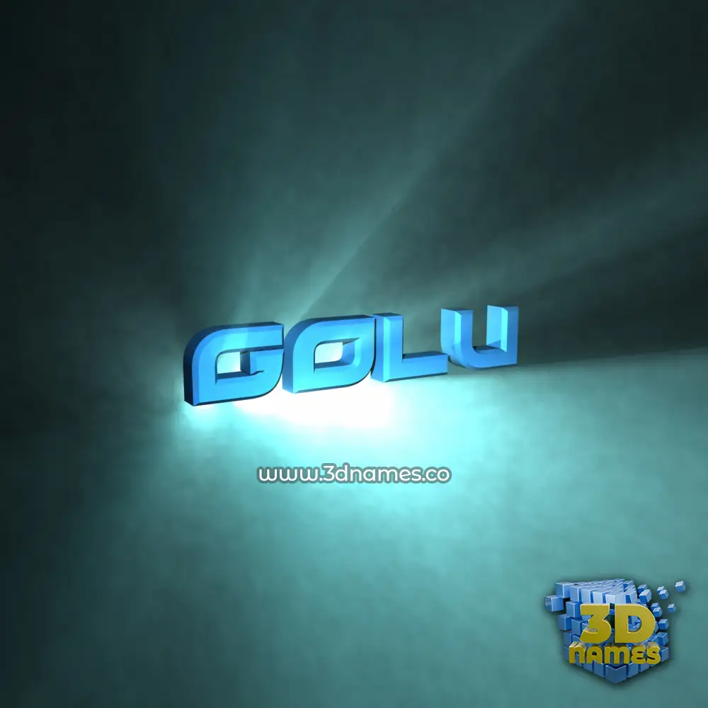 golu in Light Shine style - 3D name wallpaper