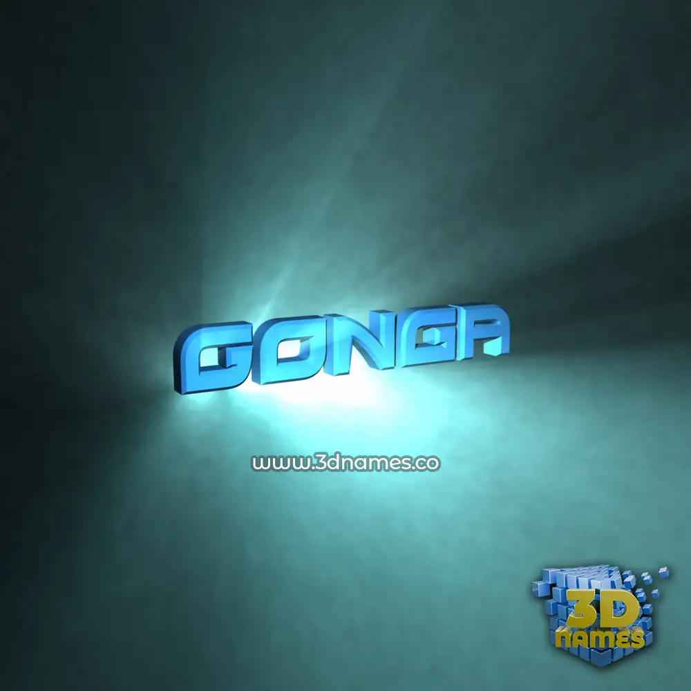 gonga in Light Shine style - 3D name wallpaper