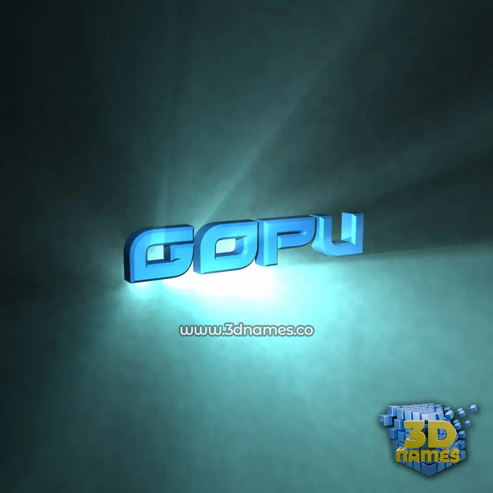 gopu in Light Shine style - 3D name wallpaper