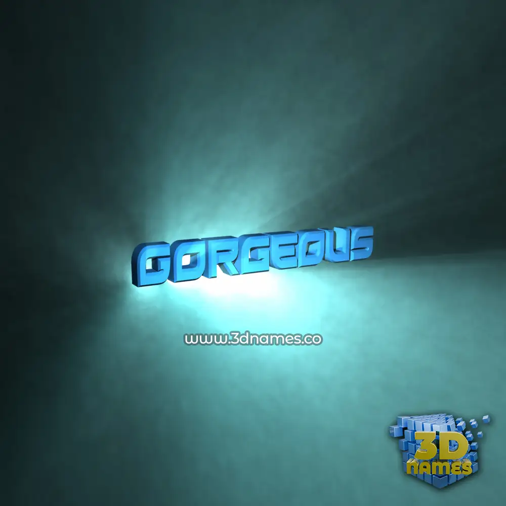 gorgeous in Light Shine style - 3D name wallpaper