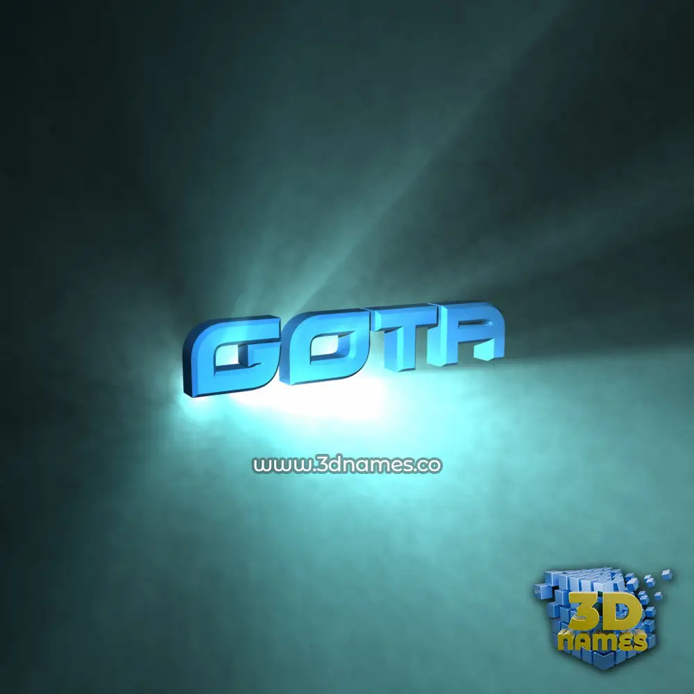 gota in Light Shine style - 3D name wallpaper