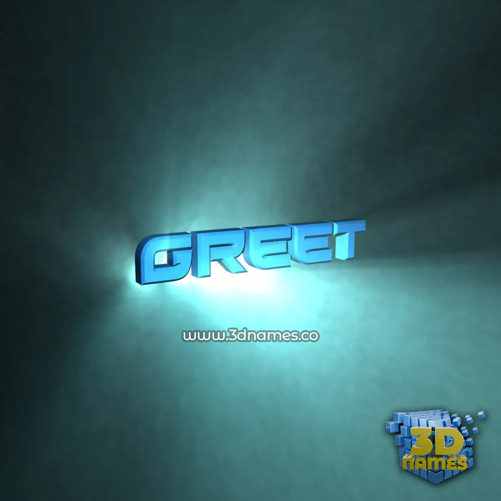 greet in Light Shine style - 3D name wallpaper