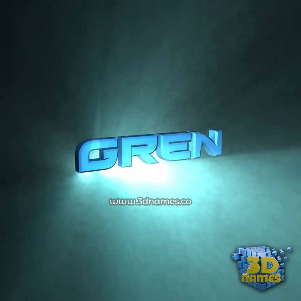 gren in Light Shine style - 3D name wallpaper