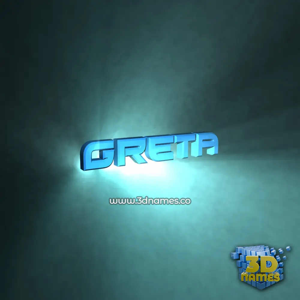 greta in Light Shine style - 3D name wallpaper