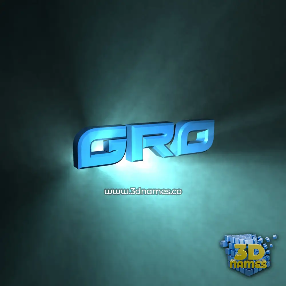 gro in Light Shine style - 3D name wallpaper