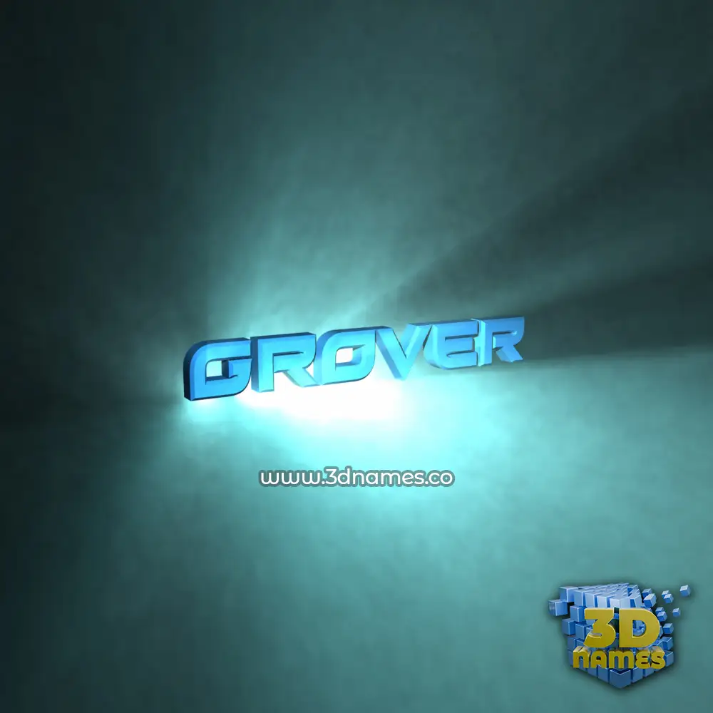 grover in Light Shine style - 3D name wallpaper