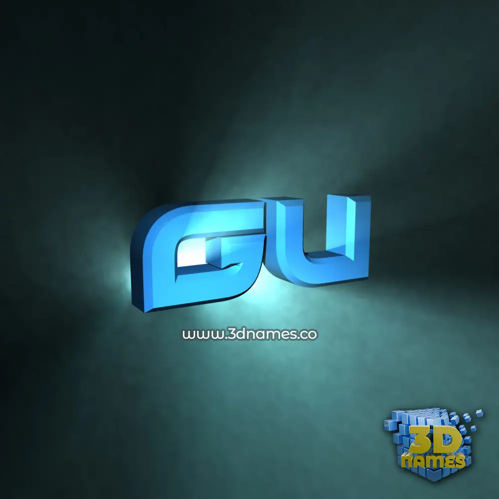 gu in Light Shine style - 3D name wallpaper
