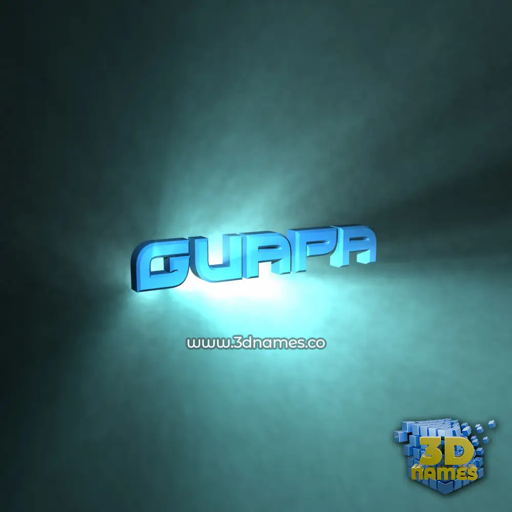 guapa in Light Shine style - 3D name wallpaper