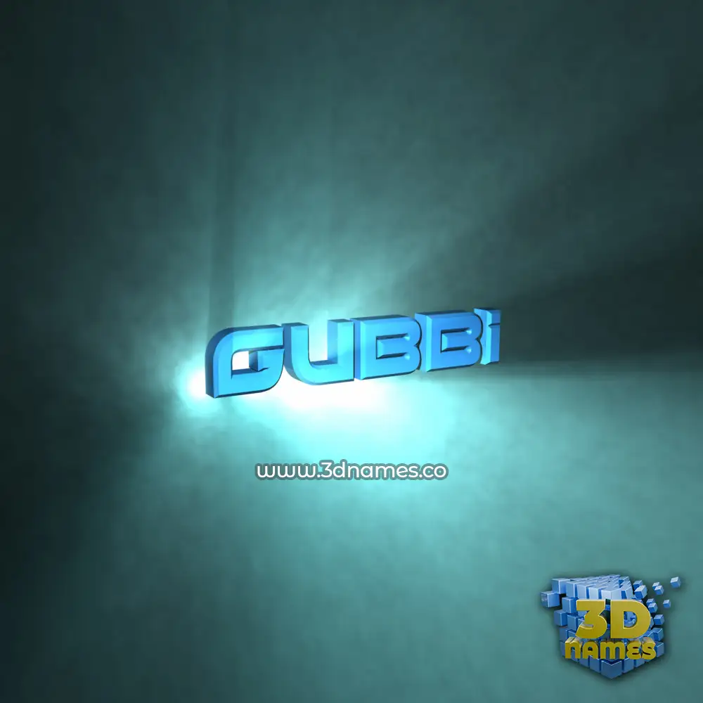 gubbi in Light Shine style - 3D name wallpaper