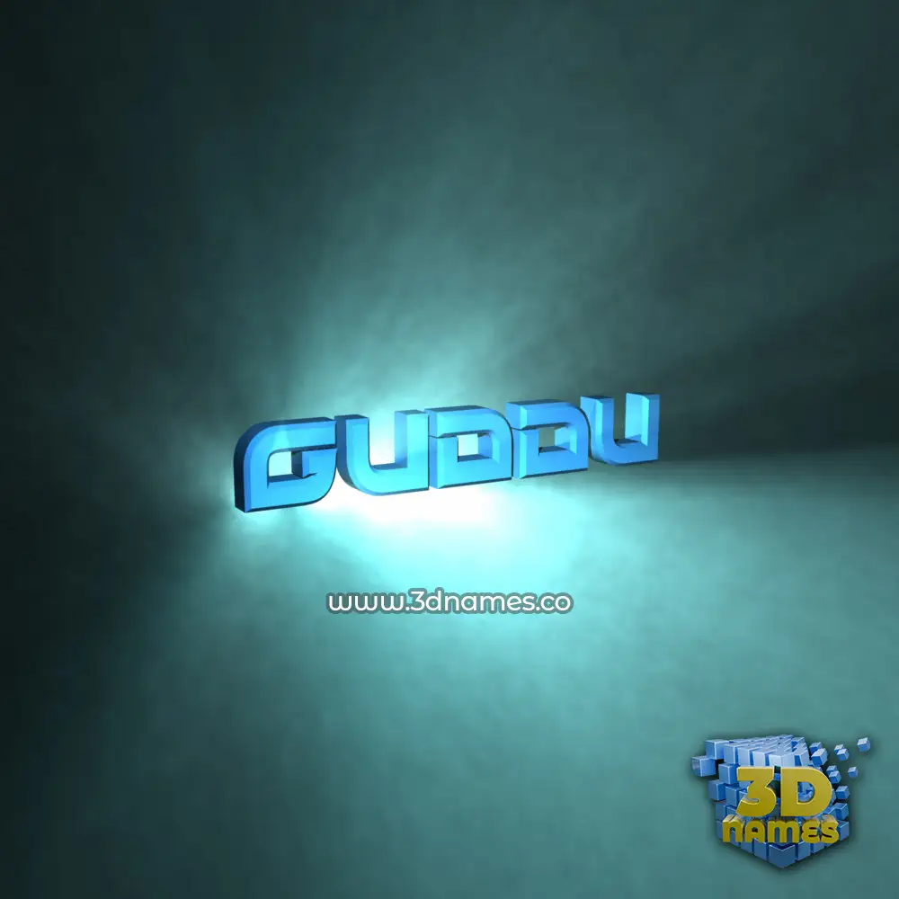 guddu in Light Shine style - 3D name wallpaper