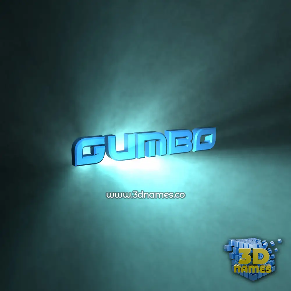 gumbo in Light Shine style - 3D name wallpaper