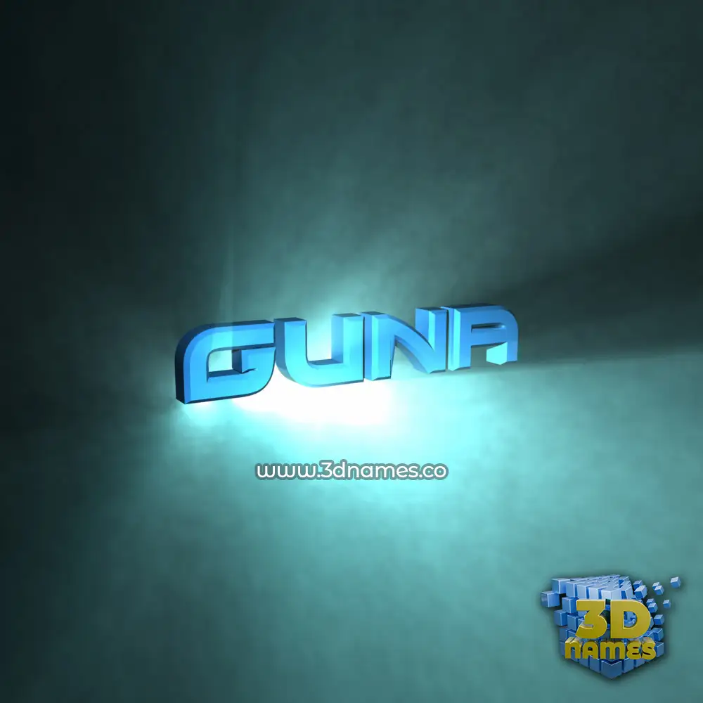 guna in Light Shine style - 3D name wallpaper