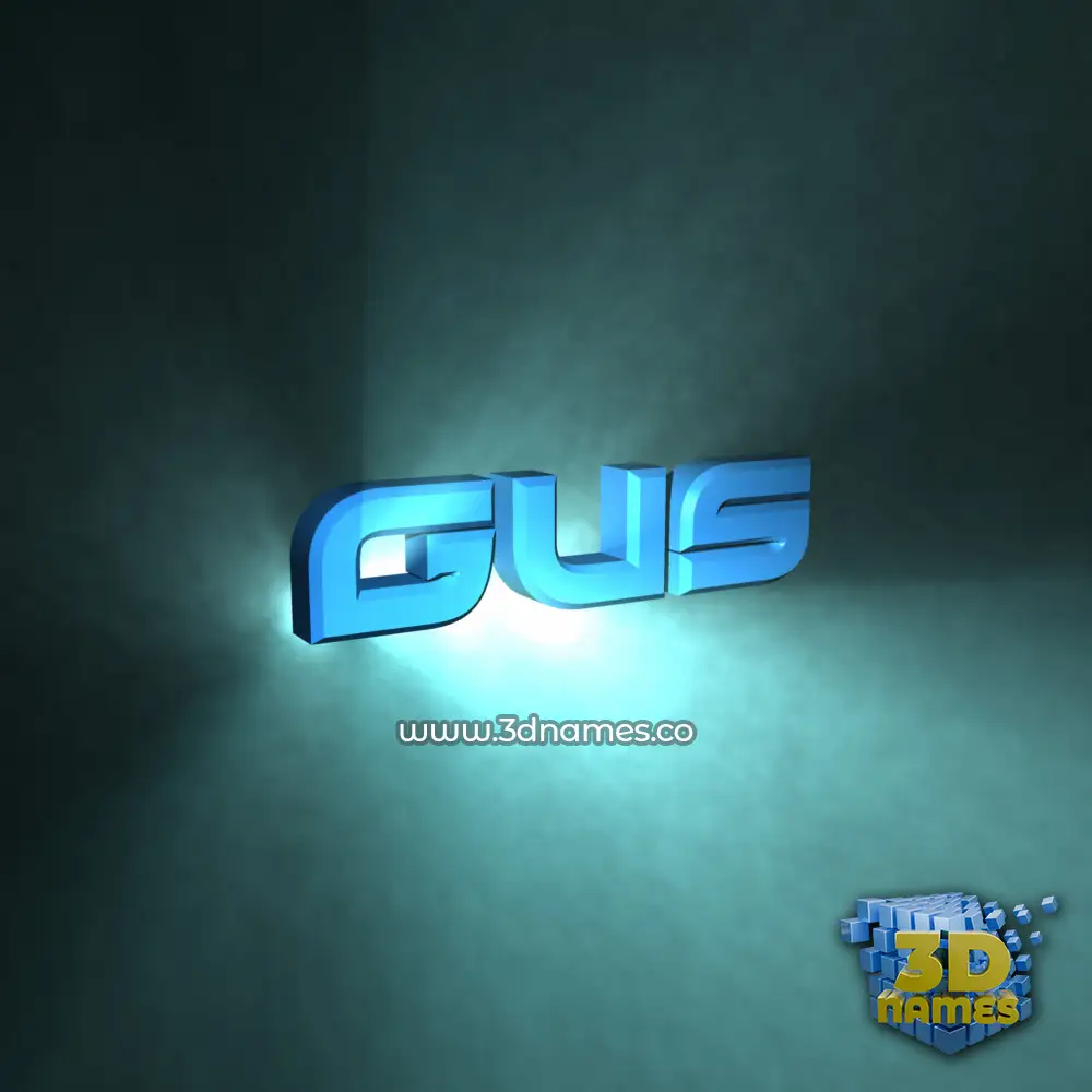 gus in Light Shine style - 3D name wallpaper