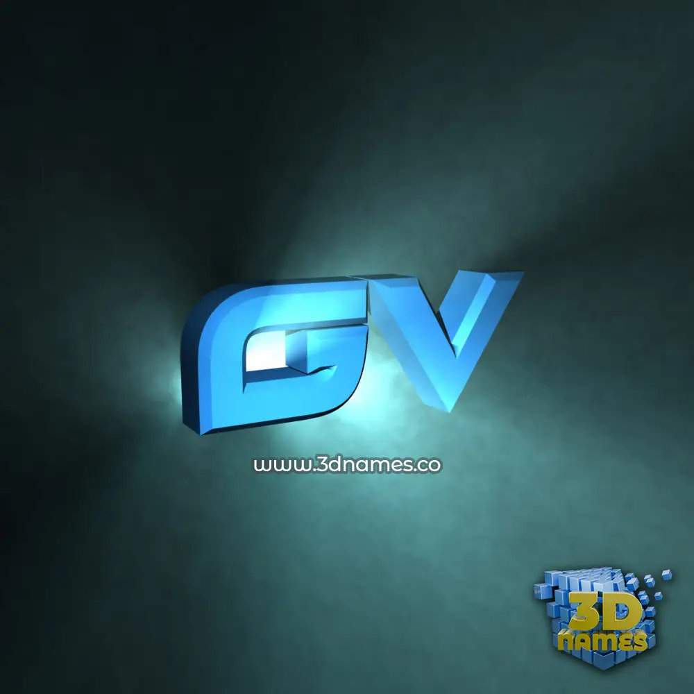 gv in Light Shine style - 3D name wallpaper