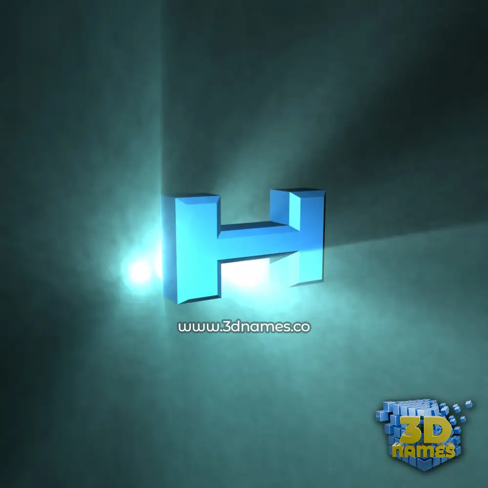 h in Light Shine style - 3D name wallpaper