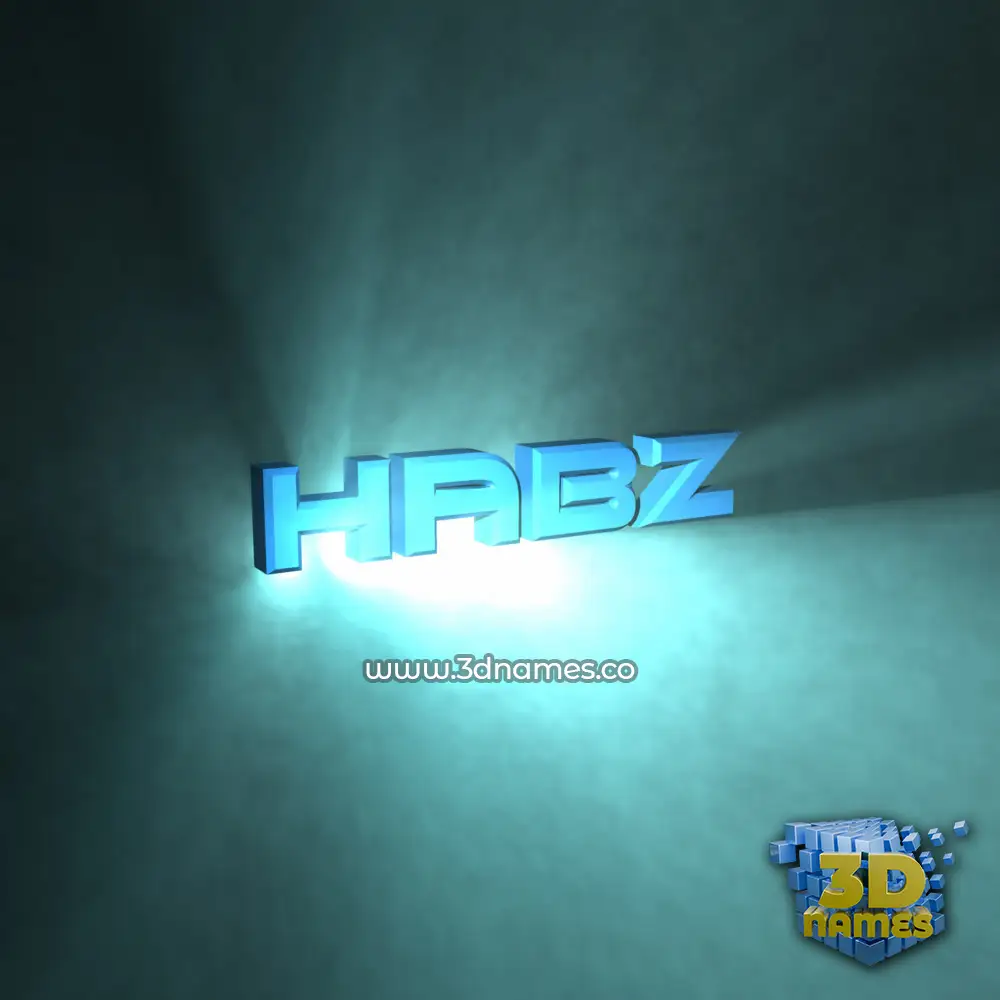 habz in Light Shine style - 3D name wallpaper