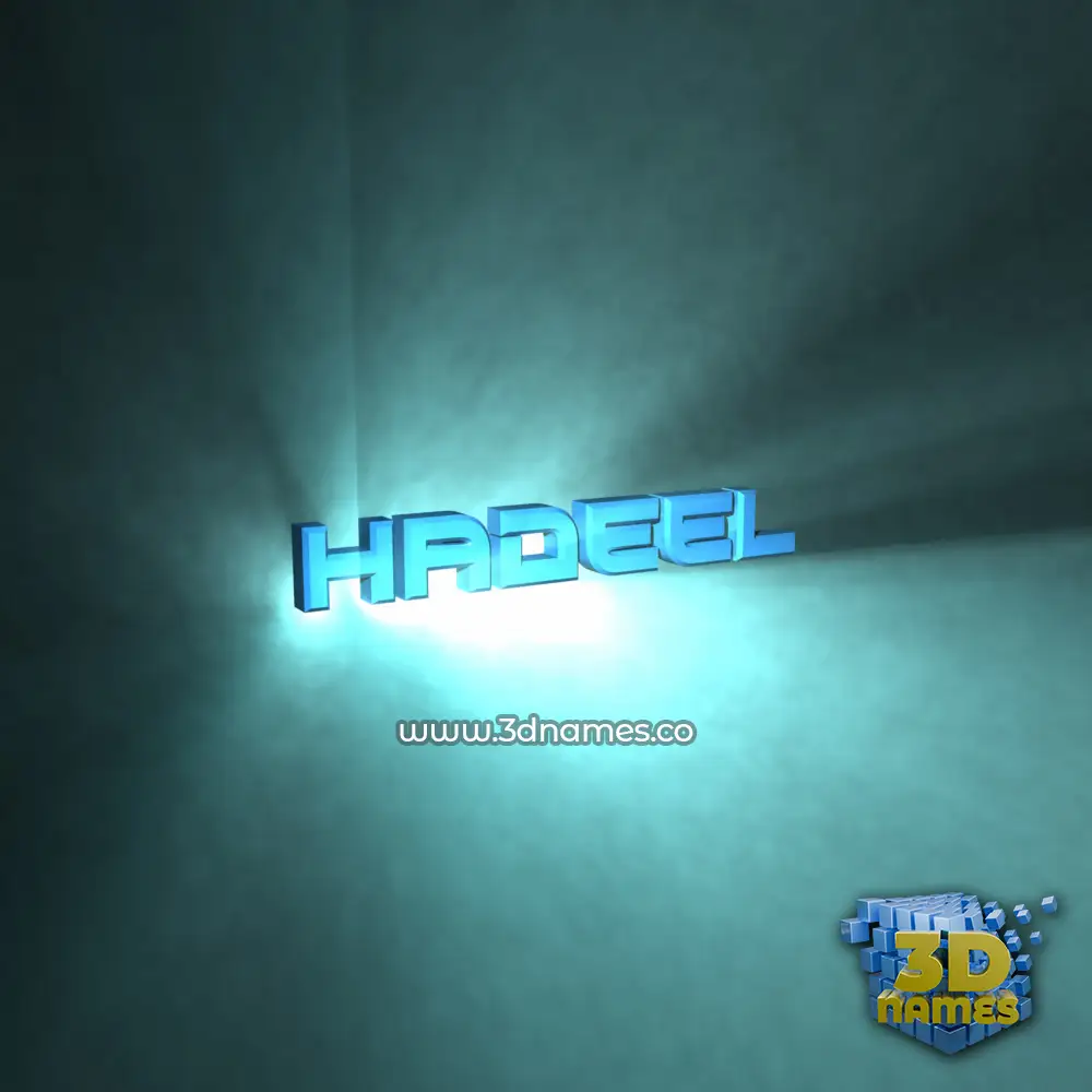 hadeel in Light Shine style - 3D name wallpaper