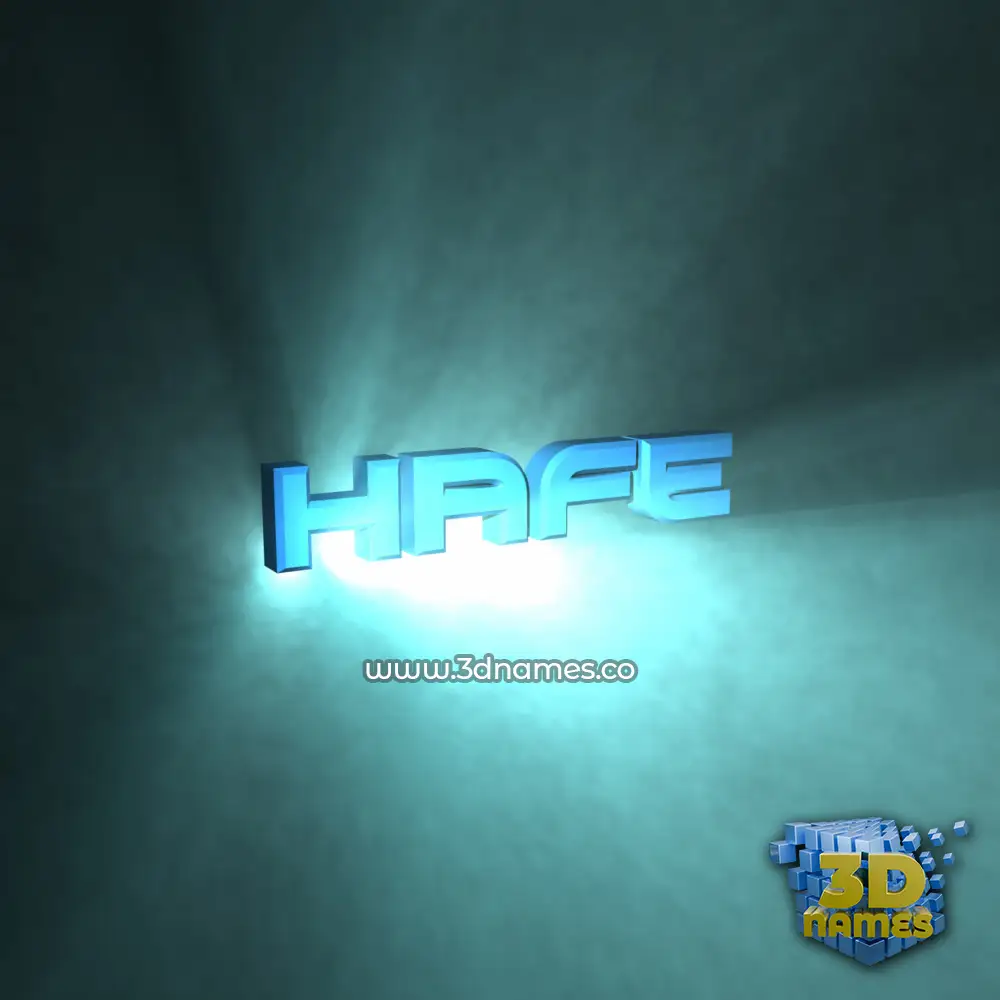 hafe in Light Shine style - 3D name wallpaper