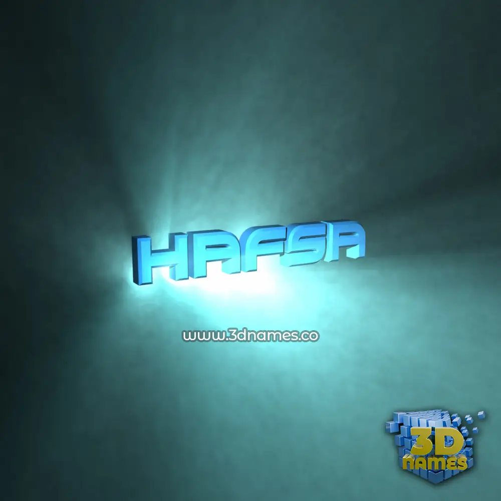 hafsa in Light Shine style - 3D name wallpaper