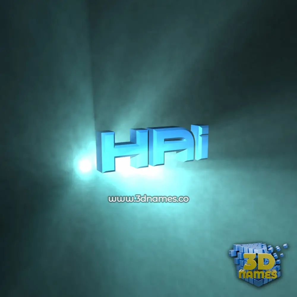 hai in Light Shine style - 3D name wallpaper