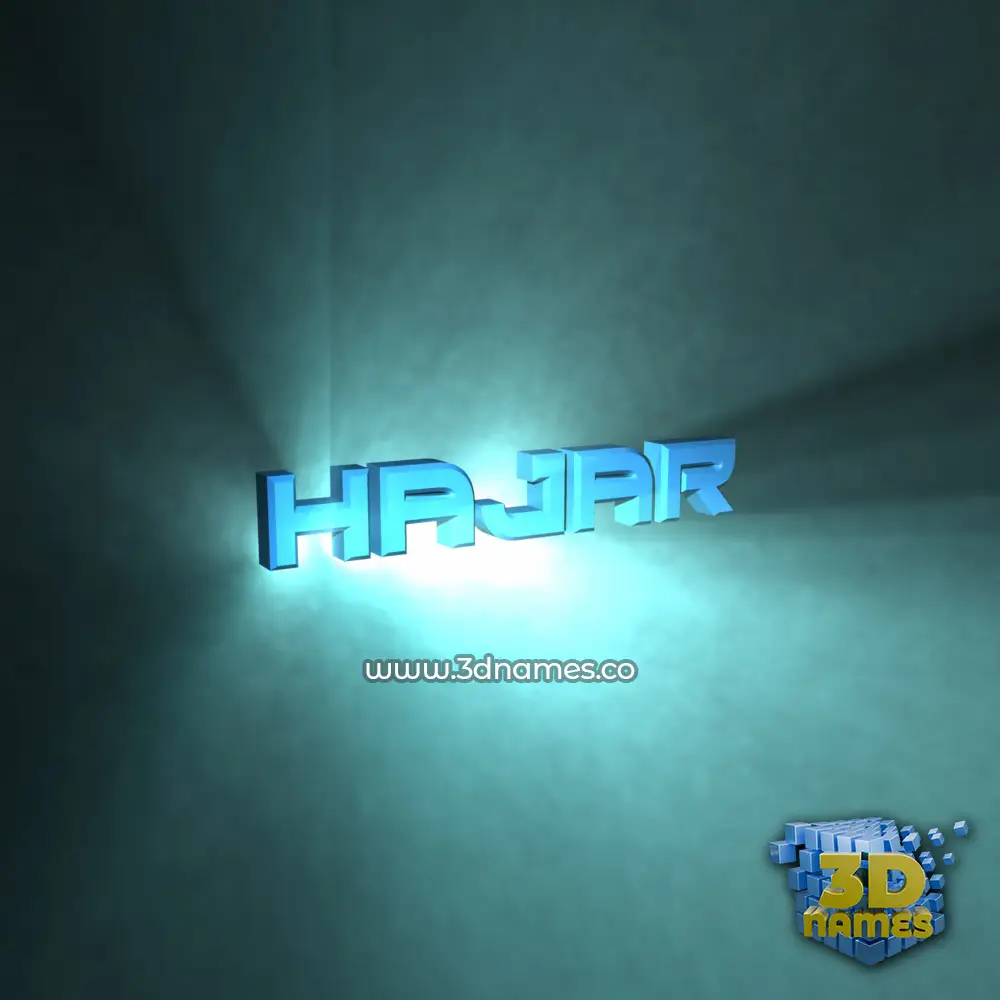 hajar in Light Shine style - 3D name wallpaper