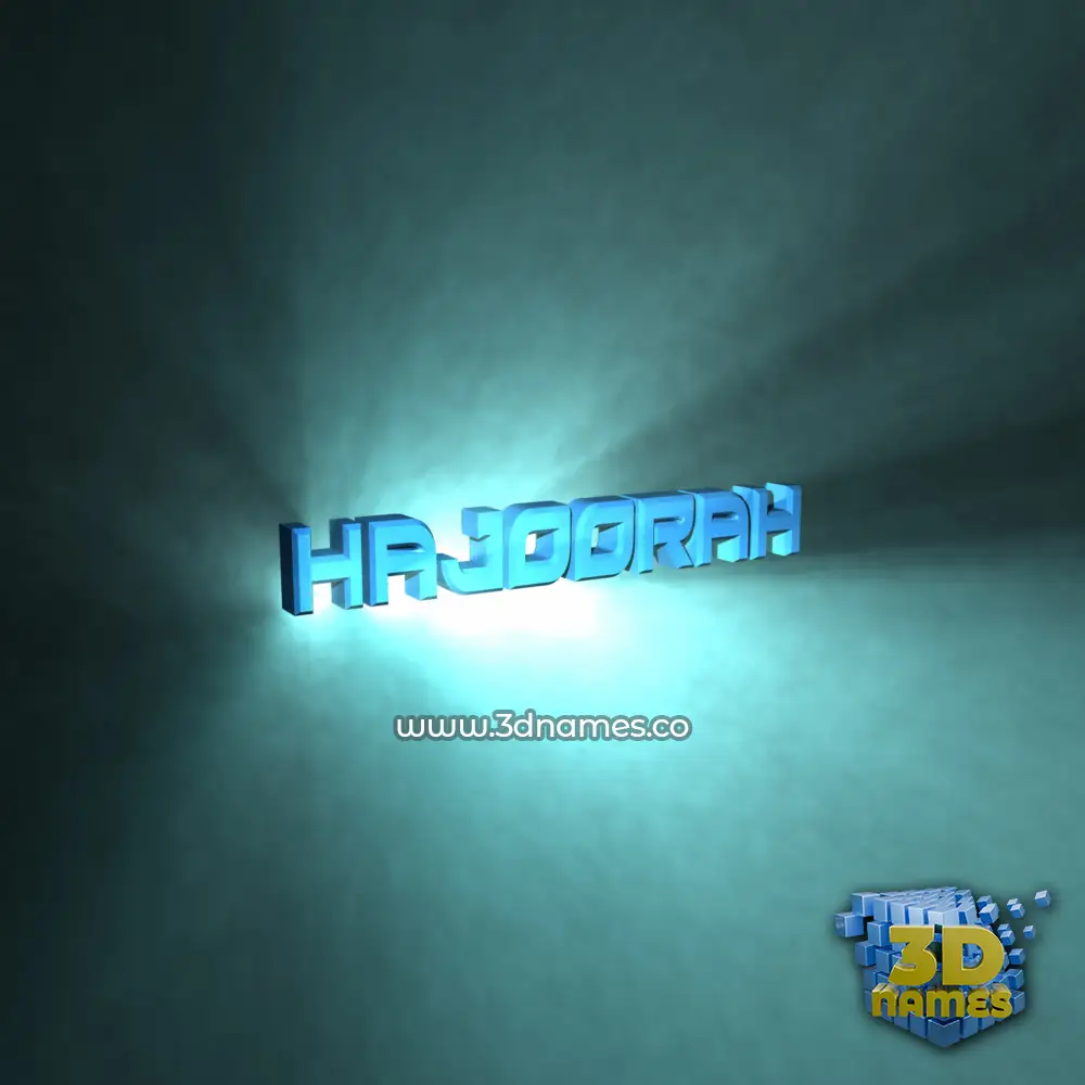 hajoorah in Light Shine style - 3D name wallpaper