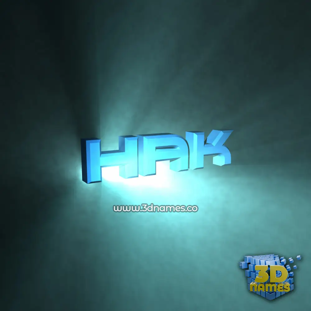 hak in Light Shine style - 3D name wallpaper