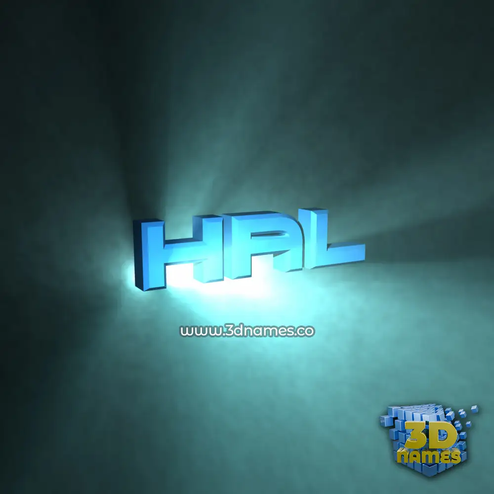hal in Light Shine style - 3D name wallpaper